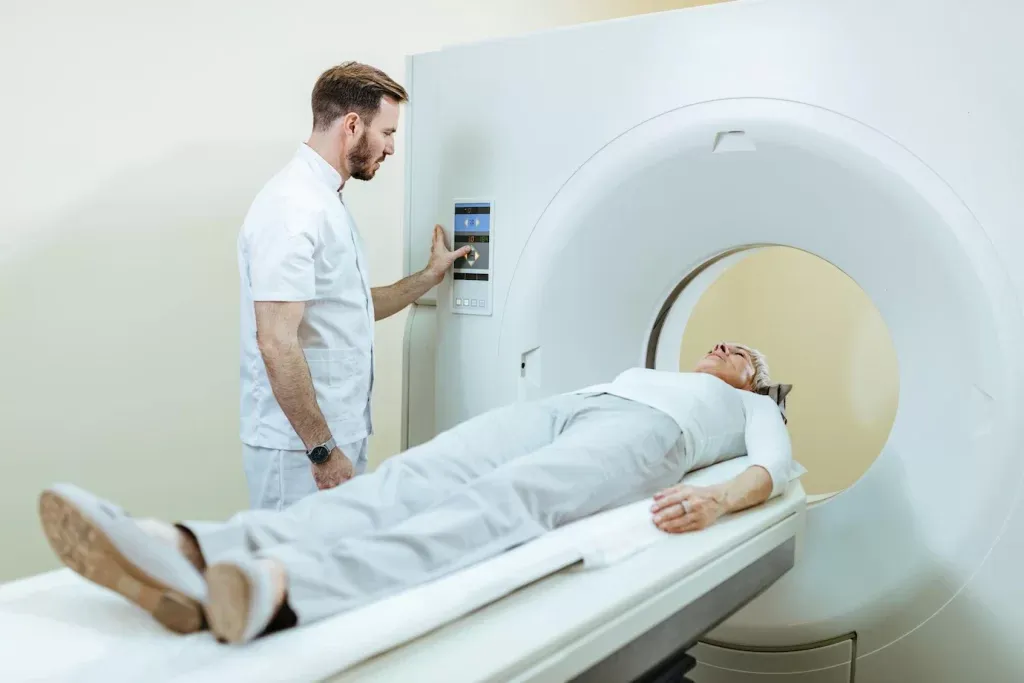 CT scanner ready for an angiogram